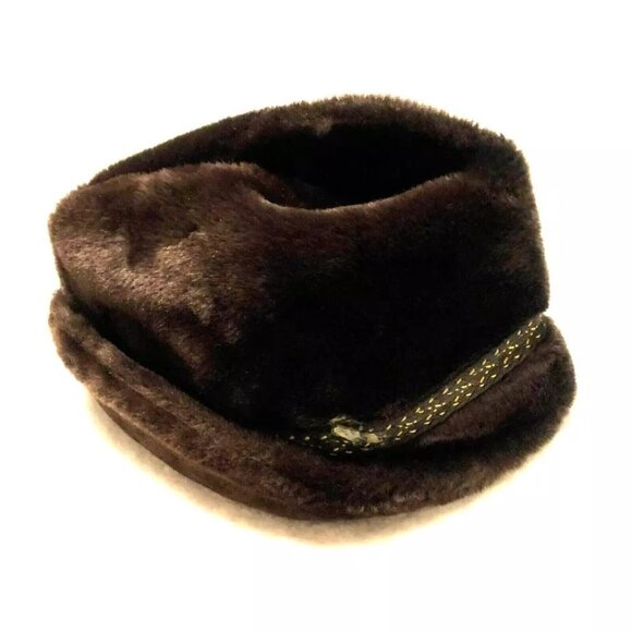VTG TYROLEAN FAUX FUR HAT OKTOBERFEST SZ M 22" BROWN GERMAN UNITED HATTERS MENS - Picture 3 of 5